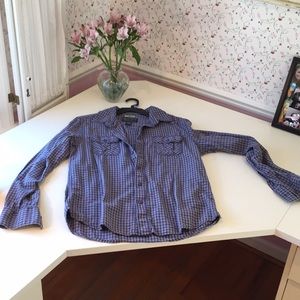 Blue and Gray checkered collared shirt